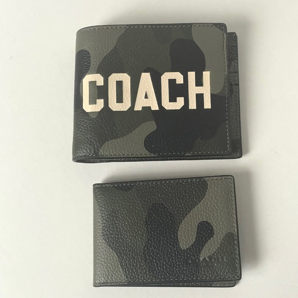 Coach Mens Camo Signature Canvas ID Bifold Wallet 3-in-1 - Picture 3 of 10